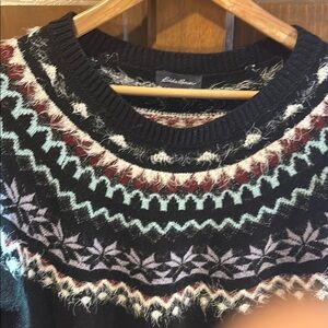 Eddie Bauer Women's Black Patterned Sweater XL